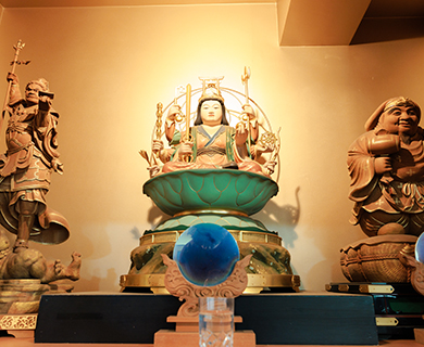 天堂 三面大黒天 大黒天・八臂弁財天・宇賀神将・毘沙門天の写真